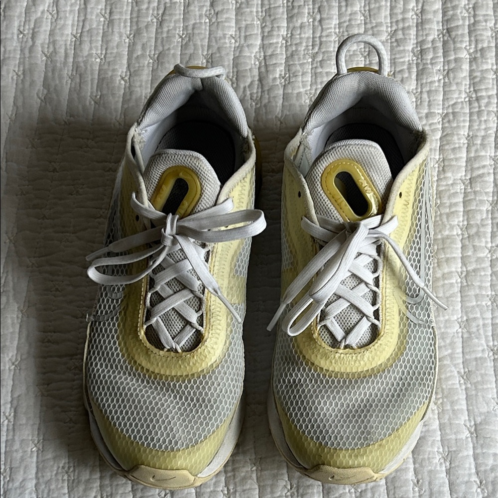 Nike Yellow and White Mesh Sneakers